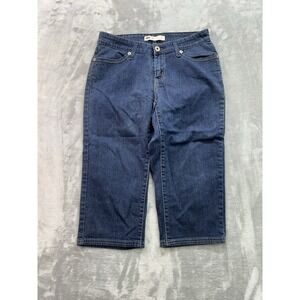 Levis Jeans Women Sz 10 Dark Blue Crop Capri Mid Rise Stretch Beach Walking Park